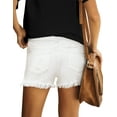 thumbnail image 3 of luvamia Ladies Comfortable Mid Rise Denim Shorts Ripped Jean Shorts Size XL Clean White, 3 of 7