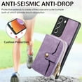 thumbnail image 6 of for Samsung Galaxy S22 Wallet Case, Crossbody Phone Purse with Card Holder for Women, Zipper PU Leather Carrying Cover Gift with Shoulder Strap Kickstand Anti-drop for S22 - Purple, 6 of 10