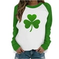 thumbnail image 4 of Gamivast St Patricks Day Sweatshirt for Women Plus Size Leaf Clover Raglan Long Sleeve Tshirts Vintage Crew Neck Going out Tops St Patricks Day Outfits, 4 of 5