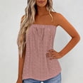 thumbnail image 2 of Fgnfyis Summer Tank Tops for Women Print Strapless Bandeau Casual Sleeveless Loose Holiday Top Women Tank Tops Pink XXL, 2 of 5