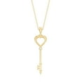 thumbnail image 2 of Heart Key Pendant Necklace with Diamond for Women (HI-SI Quality, Rosec Jewels), 10K Yellow Gold, 2 of 8