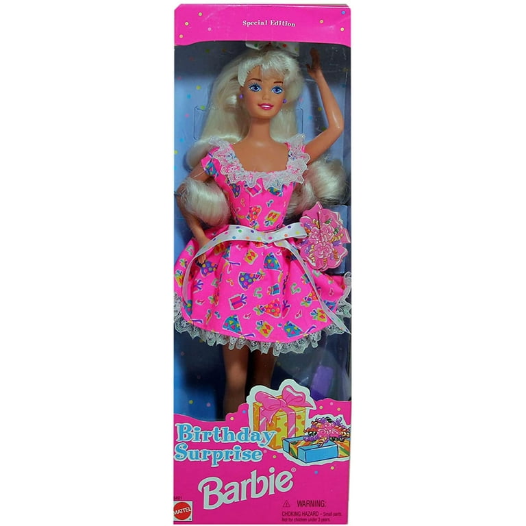 Barbie Birthday Surprise Doll with Long Blond Hair, Blue