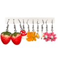 thumbnail image 1 of 5 Pares/Juego De Pendientes De Gancho De Seta Con Nube De Flores Dulces Para Niñas , Mariposa De Pato De Rana , Joyería De Animales, 1 of 4