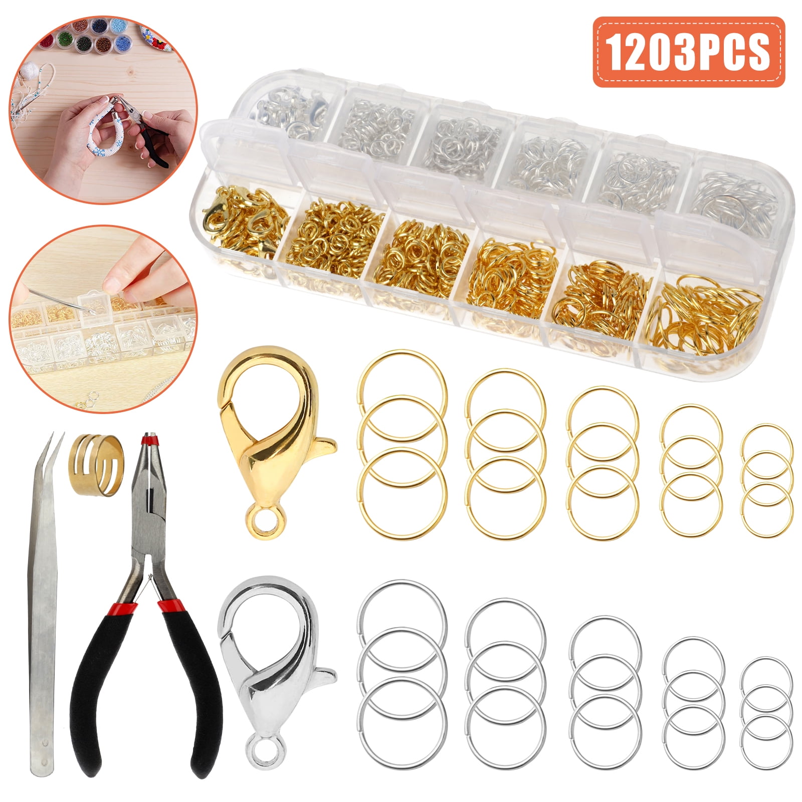 Tools Jewellery Crafting Jewelry Findings Kit Lobster Clasps Open Jump Rings 