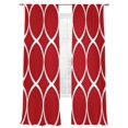 thumbnail image 2 of Red Abstract Semi Sheer Curtains 84 Inch Length 2 Panels Set, Modern White Geometric Twisted Art Sheer Kitchen Curtain Privacy Voile Window Curtain for Living Room Bedroom Rod Pocket Drapes, 2 of 7