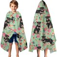 thumbnail image 3 of Rottweiler with Pioneer Flower Hooded Bath Towel，60"x35" for Ages 3 To 12 Kids, Quick Dry Lightweight Soft Microfiber Hood Beach Towel Cover Up for Kids, 3 of 7
