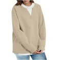 thumbnail image 1 of Yuyuzo Sweatshirt for Women Fleece Lined Long Sleeve Oversized Pullover Color Block Fall Winter Top, 1 of 6