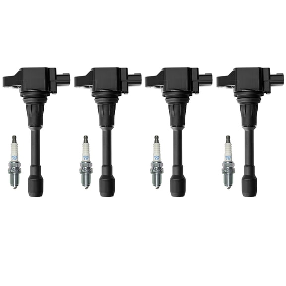Set of 4 Ignition Coil & 4 NGK Spark Plug for 2007 Nissan Frontier 2.4L I4 UF509