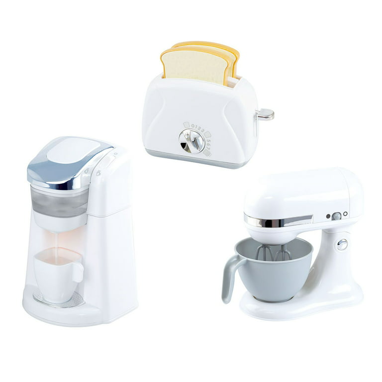 PlayGo - 3-Pc. Gourmet Kitchen Appliance Set (White) Realistic Sounds and  Lights, Includes Coffee Maker, Mixer and Blend 