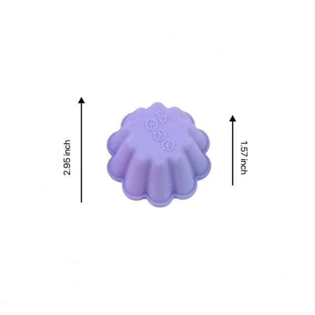 12 Piece Reusable Silicone Flower Shaped Cake Mold Set 1.95x2.95 Inch Non Stick Baking CupsforCupcakes And Desserts Heat Resistant Random Color SelectionforEco Friendly Baking And Party Treats