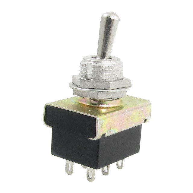 3A/220VAC 6 Pines Dpdt On / On Interruptor De Palanca De 2 Posiciones Agujero De Montaje De 11.5mm