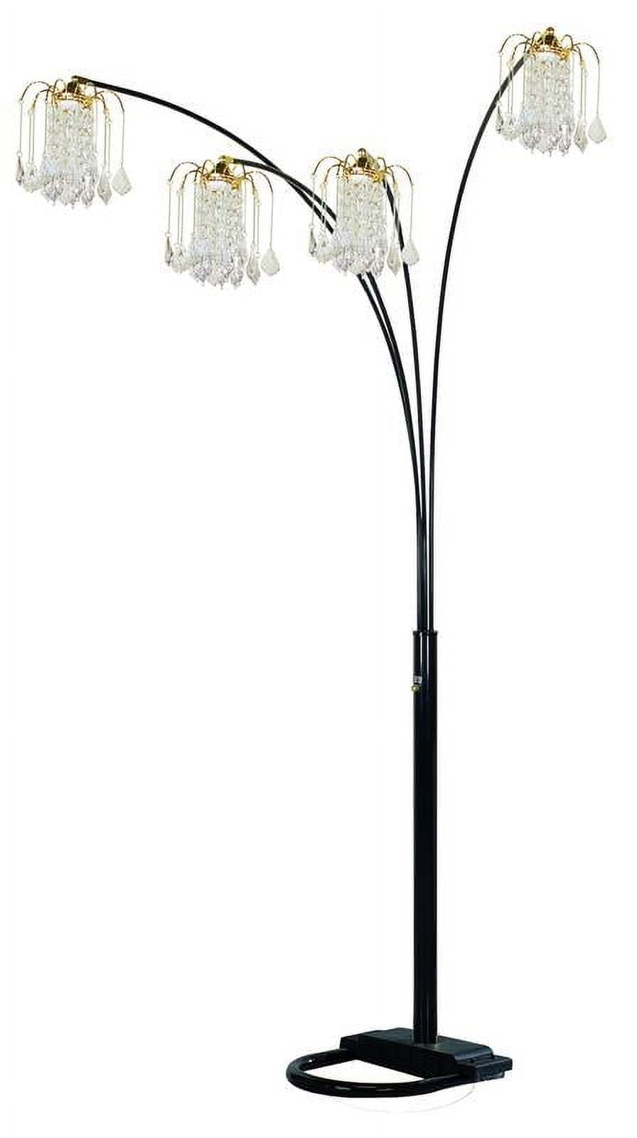 Lighting Fixtures, BLACK 4-HEAD CRYSTAL INSPIRED ARCH FLOOR LAMP, Table Lamps, Floor Lamps,