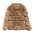 thumbnail image 5 of HBYJLZYG Oversized Faux Fox Fur Plush Coats Jacket Tops, Women Winter Solid Color Warm Loose Stand Collar Hair Plush Jacket, 5 of 6