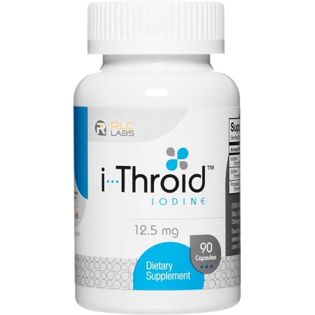 RLC, i-Throid 12.5 mg, Iodine and Iodide Supplement to Support Thyroid Health and Hormone Balance, 90 capsules (90 servings)