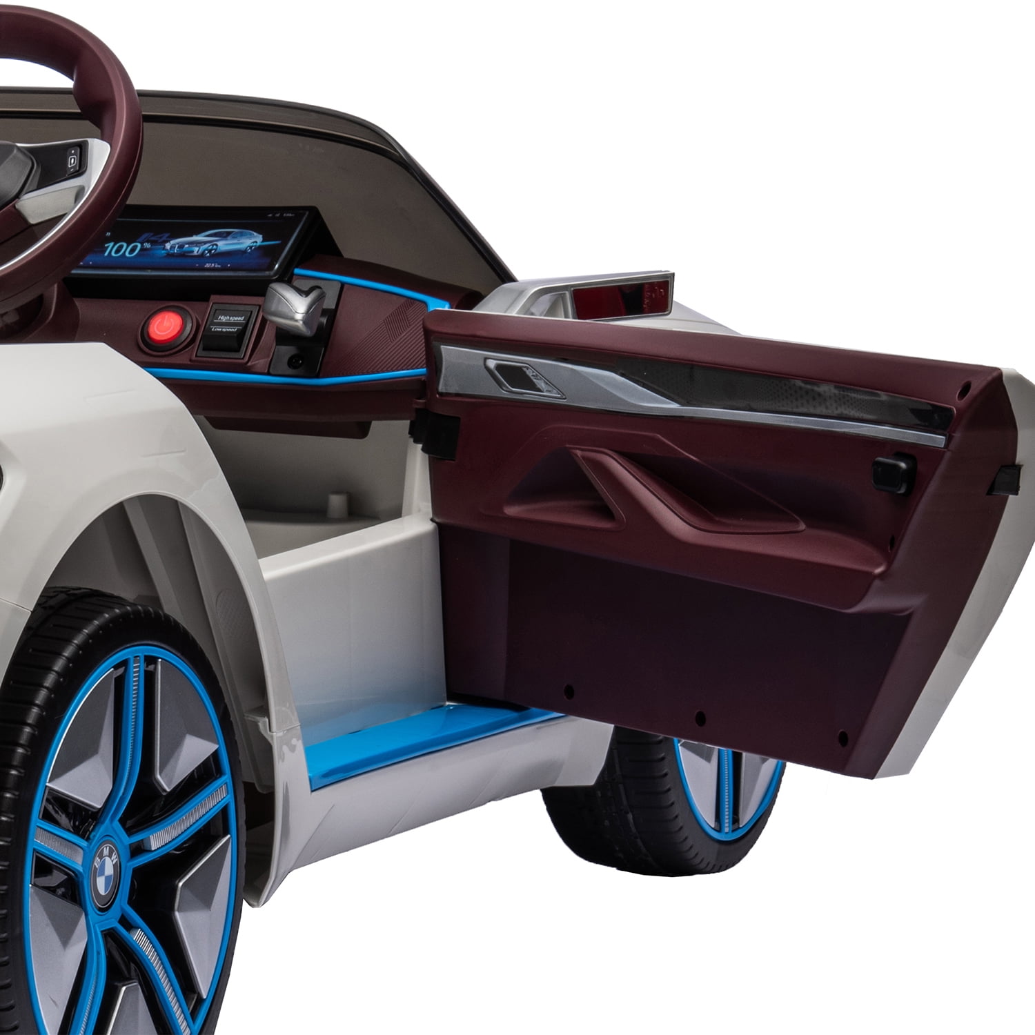 CIPACHO Licensed BMW I4, 12v Kids Ride On Car with 2.4G Parents Remote Control, Electric Car for Kids, 3 Speed Adjustable, USB, MP3, Bluetooth, White CIPACHO Licensed BMW I4, 12v Kids Ride On Car with 2.4G Parents Remote Control, Electric Car for Kids, 3 Speed Adjustable, USB, MP3, Bluetooth, White
