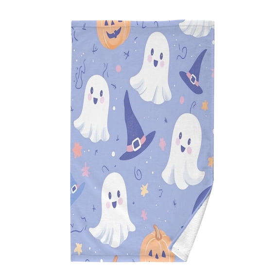 Yayeee 100% Cotton Hand Towels for Bathroom 16" x 28" Soft Absorbent Kitchen Towel, Blue Halloween