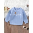 thumbnail image 2 of Suealasg Toddler Baby Sweater  Baby Girl Long Sleeve Letters Embroidery Knit Pullover 6M 12M 18M 24M 3T Kids Fall Warm Loose Knitwear, 2 of 7
