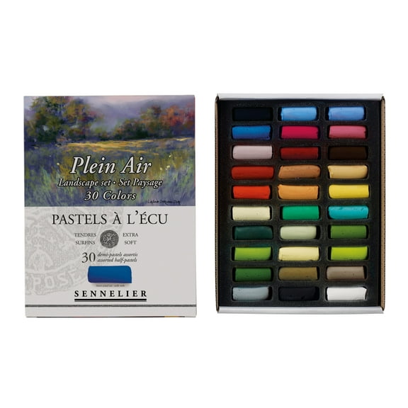 Sennelier Extra-Soft Pastel Half Stick Set, 30-Colors, Plein Air Landscape Colors