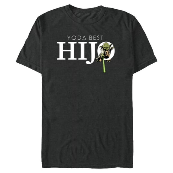 Star Wars Yoda Best Hijo Lightsaber Gift Familia Spanish- Short Sleeve Blended T-Shirt for Adults - Customized-Dark Heather