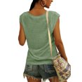thumbnail image 2 of Summer Sleeveless Women Solid Color V-Neck Casual Shirt Tops, 2 of 3