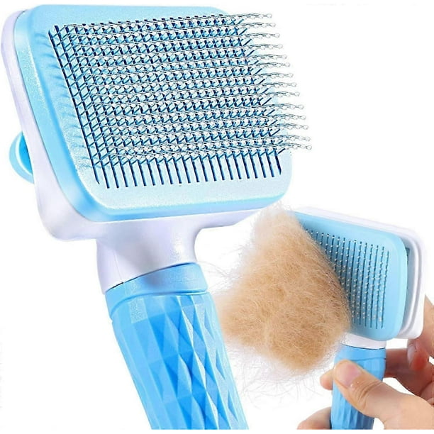 Dog Comb Brush, Pet Grooming Brush, Daily Use to Clean Loose Fur & Dirt, Great for Dogs and Cats With Medium Long Hair - Blue