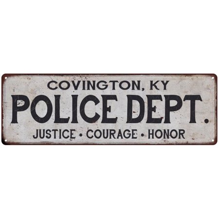 Covington Ky Police Dept Vintage Look Metal Sign Chic Decor
