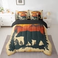 thumbnail image 2 of Manfei Boys Girls Safari Black Bear Bedding Comforter Set 7-Piece,Jungle Woodland Animal King Bedding Sets,Vintage Aesthetics Ultra Soft Bed Sheets,Breathable Home Decor,Reversible, 2 of 8