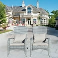 thumbnail image 7 of Gzxs High Back Patio Chairs Set of 2 - Gray Wicker Chairs Outdoor Seating, Rattan Outdoor Club Armchair with Cushions for Deck Porch Backyard, 7 of 7