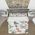 thumbnail image 2 of Designart 'Hummingburds and Blosssoming Drawn Flowers' Floral Duvet Cover Set, 2 of 4