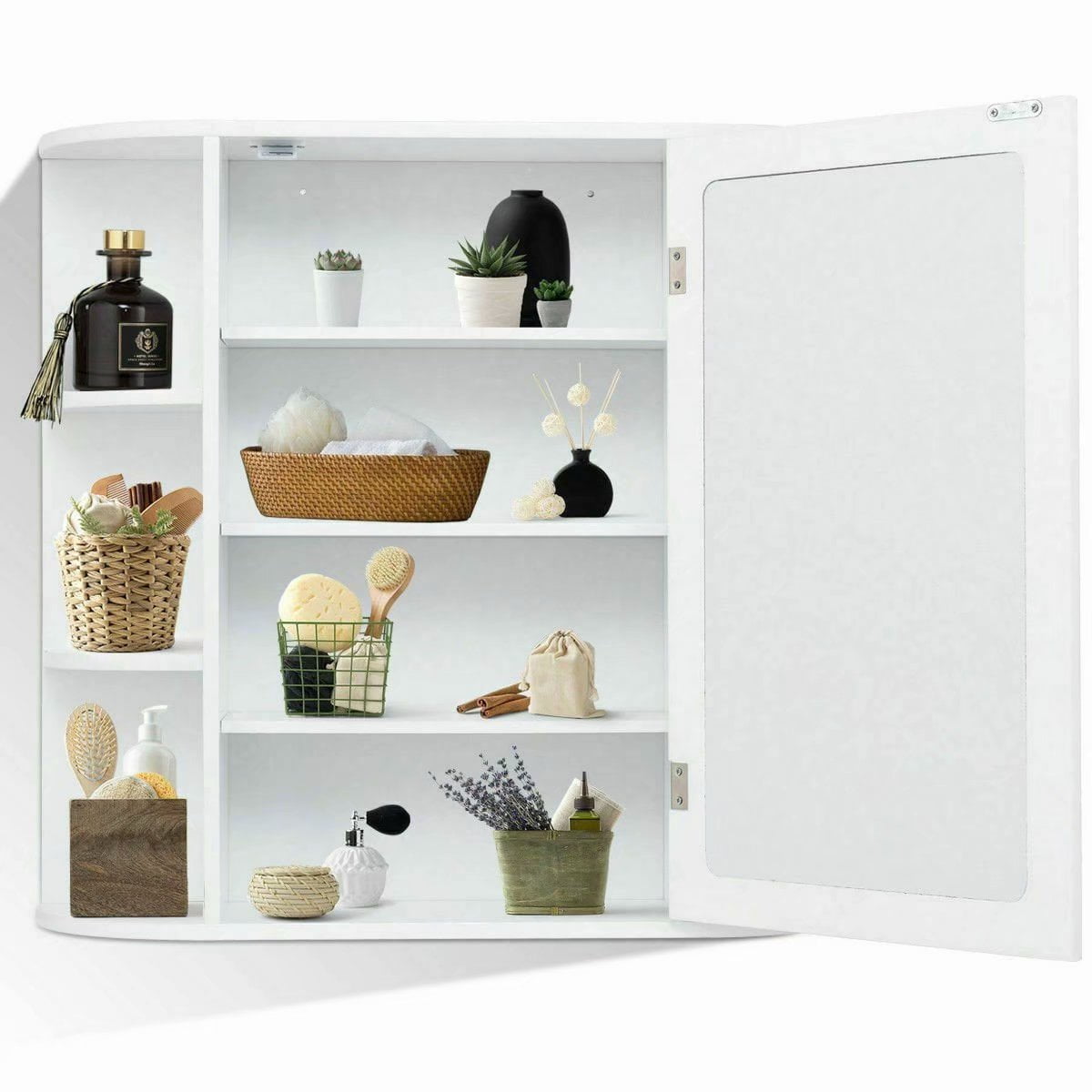 Multipurpose Mount Wall Surface Bathroom Storage with Mirror
