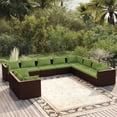 thumbnail image 1 of vidaXL 10 Piece Garden Lounge Set with Cushions Brown Poly Rattan, 1 of 4