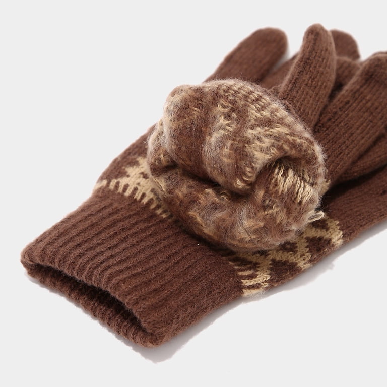 Winter Hat Scarf Gloves Headband Set, Fleece-Lined Pom Pom Beanie Touchscreen Winter Beanie Scarf Gloves Headband Set Fleece Lined Touchscreen main image 2