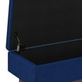 thumbnail image 5 of Simpli Home Owen 36" Mid Century Velvet Upholstered Storage Ottoman in Blue, 5 of 12