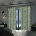 thumbnail image 4 of LFEEY Blackout Curtains with Lining Insulated Room Darkening, Leaf Print, 52x84 inches, 2 panels, 4 of 6