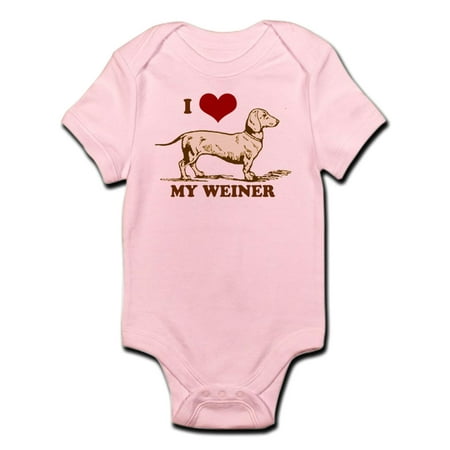 

CafePress - I Love My Weiner Dog! Infant Bodysuit - Baby Light Bodysuit