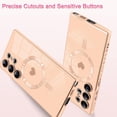 thumbnail image 4 of Magnetic Case for Samsung Galaxy S24 Ultra [Compatible with MagSafe] Heart Design Soft TPU Electroplated Cover Anti-Scratch Shockproof Case for Galaxy S24 Ultra 6.8 Inch - Pink, 4 of 14