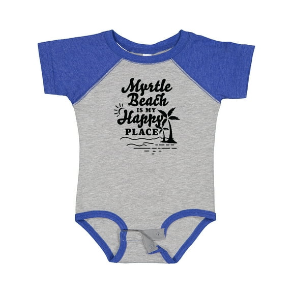 Inktastic Myrtle Beach is My Happy Place with Palm Trees Boys or Girls Baby Bodysuit