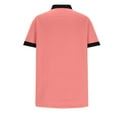 thumbnail image 5 of ZCFZJW Mens Muscle Fit T-Shirts Casual Patchwork Summer Short Sleeve 1/4 Zip up V Neck Pullover Tops Trendy Turndown Collar Workout Tshirt Pink S, 5 of 6