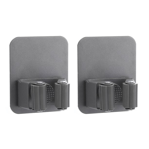 Soporte de Pared para Fregona y Escoba 2 Piezas Acero Inoxidable 304 Autoadhesivo con Tornillos Adecuado para Baño Cuarto de Lavado Gris Oscuro