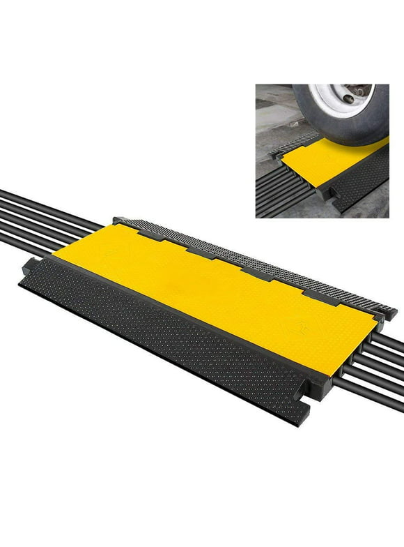 Multi-Channel Cable Protective Cover Ramp, Cord/Wire Concealment Protection Track (Five Channel Style)
