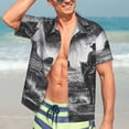 thumbnail image 7 of Zufioo 60s Black White Western Cowboy Hawaiian Shirt for Men,Beach Shirts Tropical Vacation Shirts,Sleeve Casual Button Down Shirt with Pocket for Travel,Beach,Party,daily,Small, 7 of 7