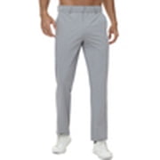 Tyhengta Mens Golf Pants Stretch Work Dress Pants 30"/32"/34" Quick Dry Lightweight Casual Comfy Trousers with Pockets Lightgray 34Wx34L
