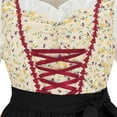thumbnail image 3 of Lenago Women Party Dresses 2025 Oktoberfest Costumes Multiple Color Schemes Square Collar Short Sleeves Dirndl Dresses German Dresses For Festival Bavarian Costume Beer Carnival, 3 of 9