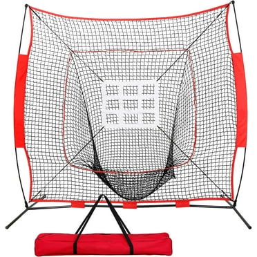 Baseball Gear 8x8 FT Baseball Training Net - Portable Batting & Pitching Net With Carrying Bag Hitting Nets
