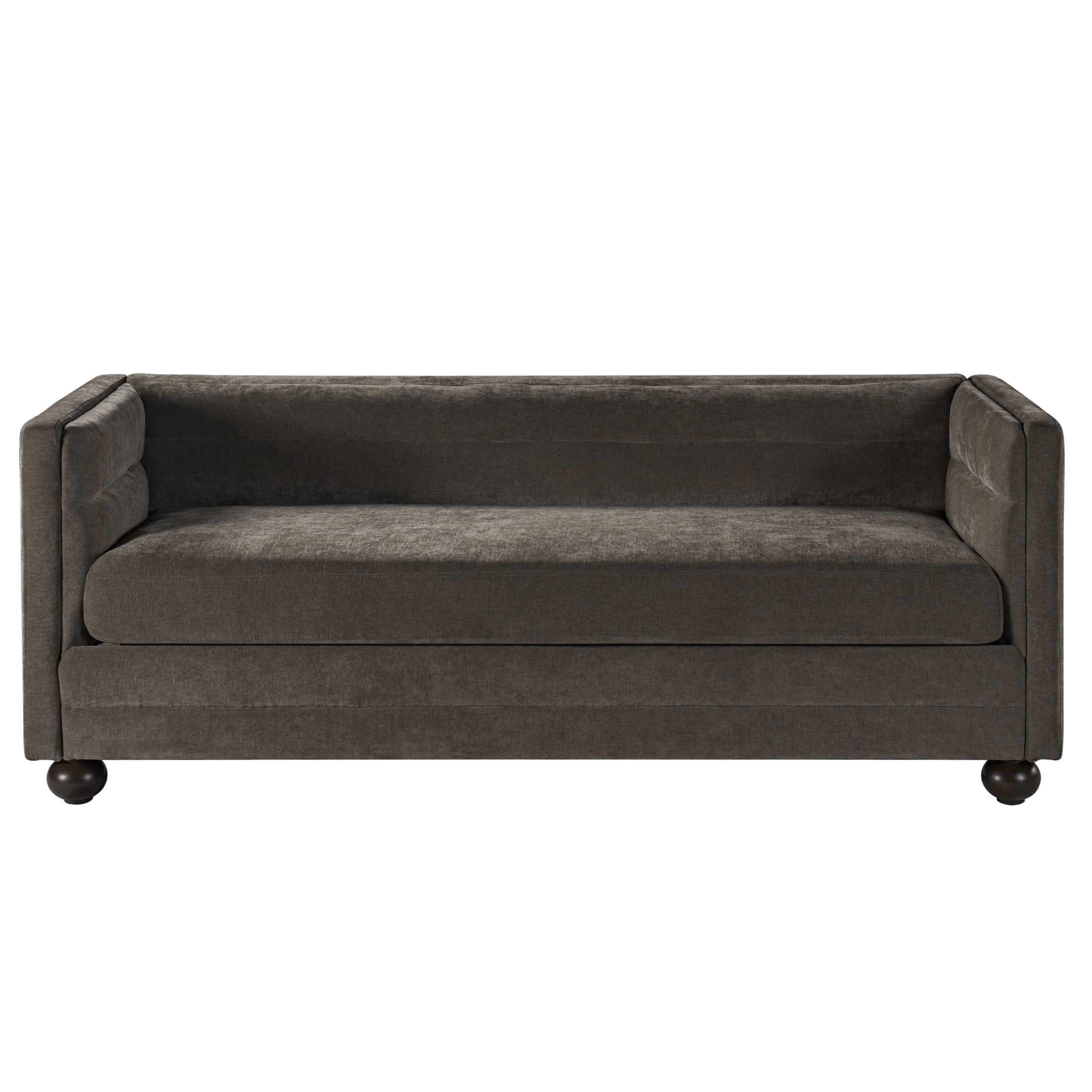 Christopher Knight Home 77.2" Modern Chenille Sofa Couch with Square Arms, 3 Seats, Wood Legs, Light Brown