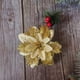 thumbnail image 5 of Colgante de árbol de Navidad artificial de una sola capa de oro rosa y flores de Navidad, guirnalda de flores decorativas, accesorios para regalo navideño, 5 of 6