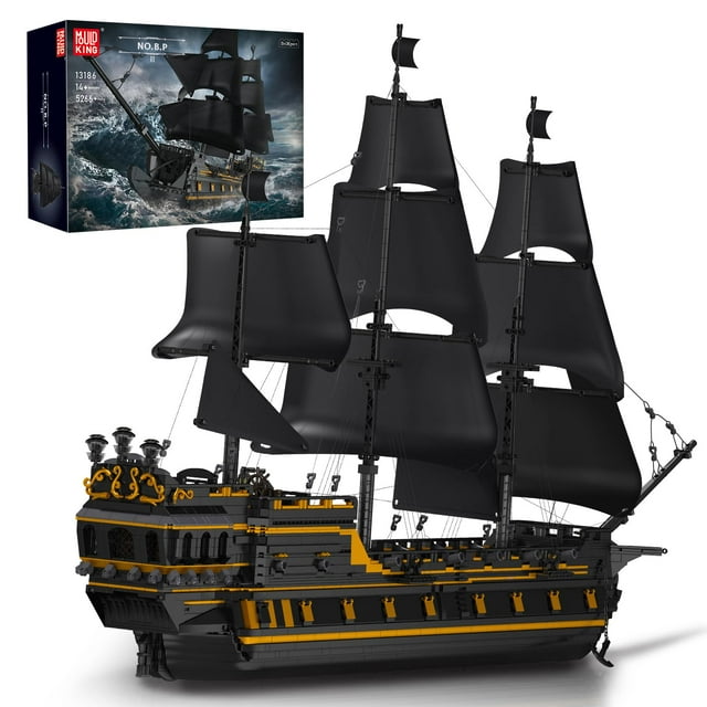 Kit de Modelo de Barco de Bloques de Construcción Mould King Perla Negra 5266+
