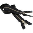 thumbnail image 3 of YKK #10 Extra Heavy Duty Antique Brass Black Parka"2-Way" Dual Separating Jacket Zipper - Color: Black #580 - Made in The United States (1 Zipper per Pack) (27" Inches), 3 of 3
