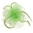 thumbnail image 4 of Becaristey Mariage Mariée Dames Bal Rose Plume Fascinator Clip Cheveux Vert Citron 5Set, 4 of 6