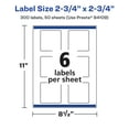 thumbnail image 6 of Avery Matte White Square Labels, 2.75" x 2.75", 300 Labels, 6 of 8